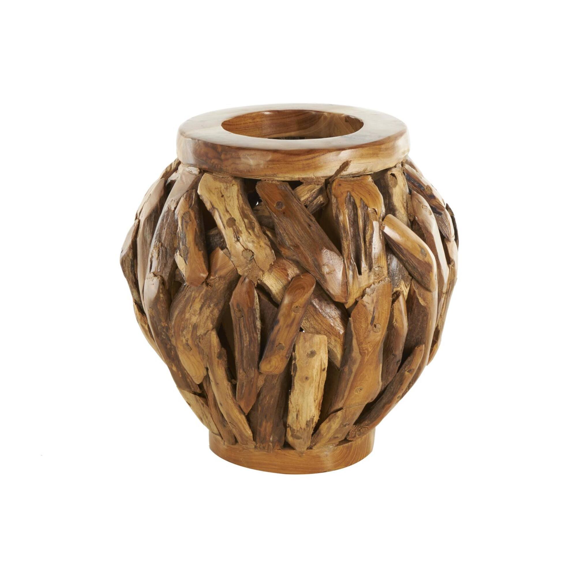 12" Natural Brown Handmade Live Edge Tree Branch Vase